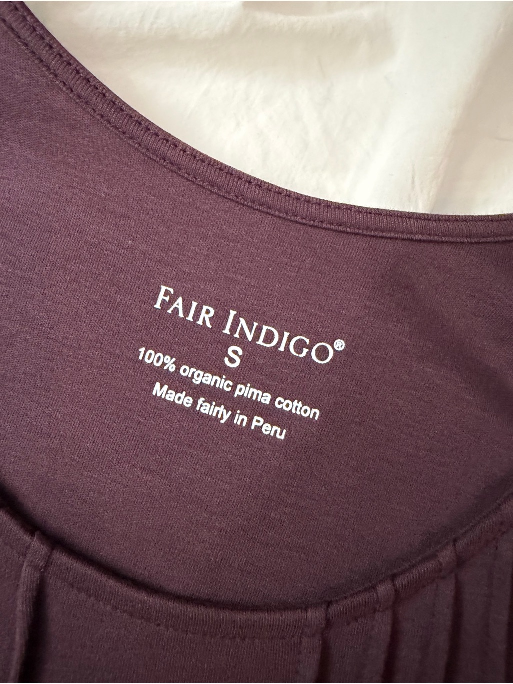 Fair Indigo Organic Pima Cotton Dress Plum Eggplant Purple S — image 7 of 8